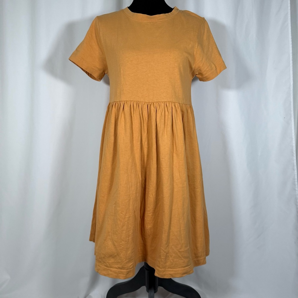 Urban Outfitters Mustard Short-Sleeve Babydoll Dress